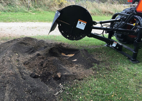 3-Point PTO Stump Grinder After Use