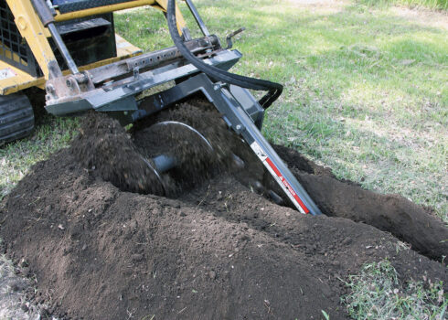 mini trencher action tip down